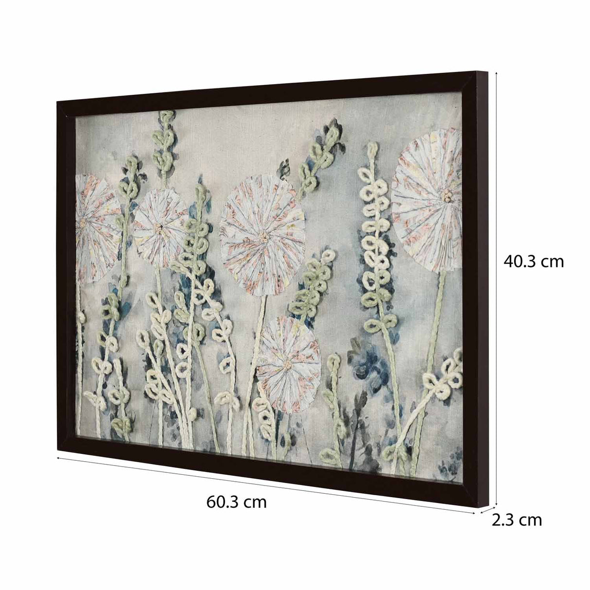 Tropical Embroidered Wall Art (Beige)