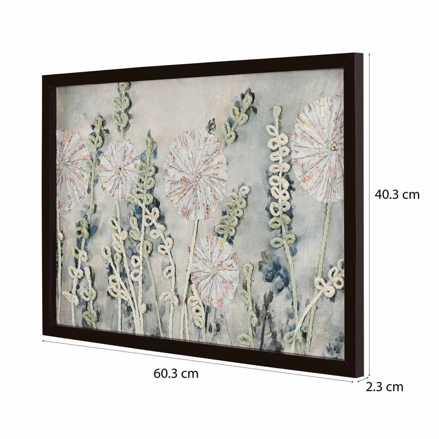 Tropical Embroidered Wall Art (Beige)