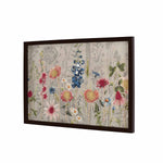 Tropical Bloom Embroidered Wall Art (Beige)