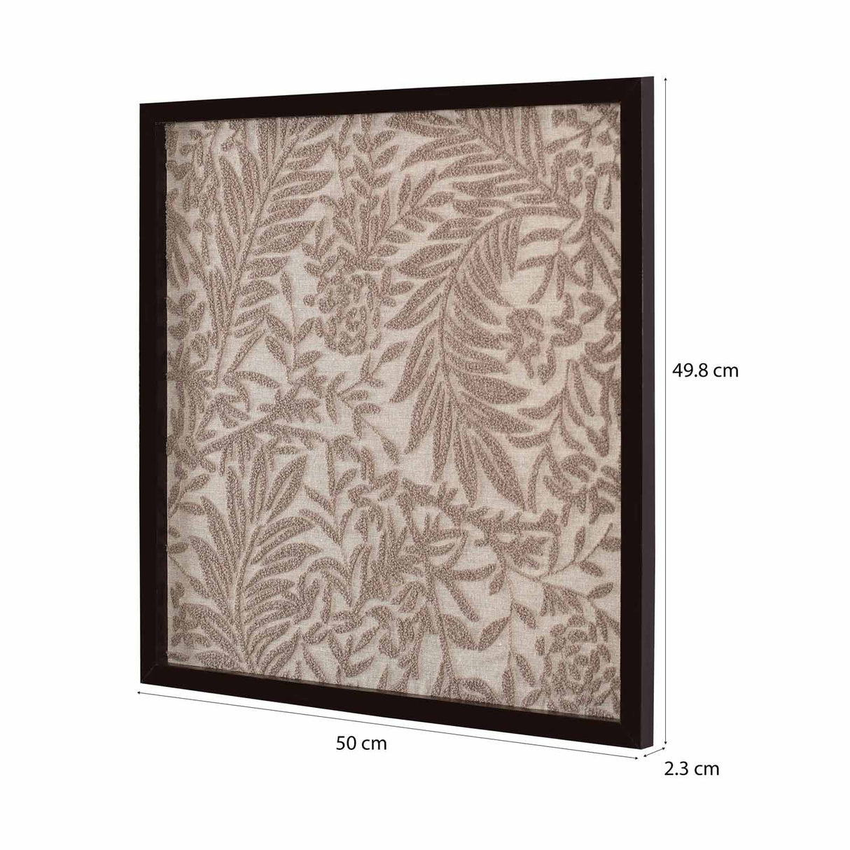 Autumn Leafy Embroidered Wall Art (Beige)