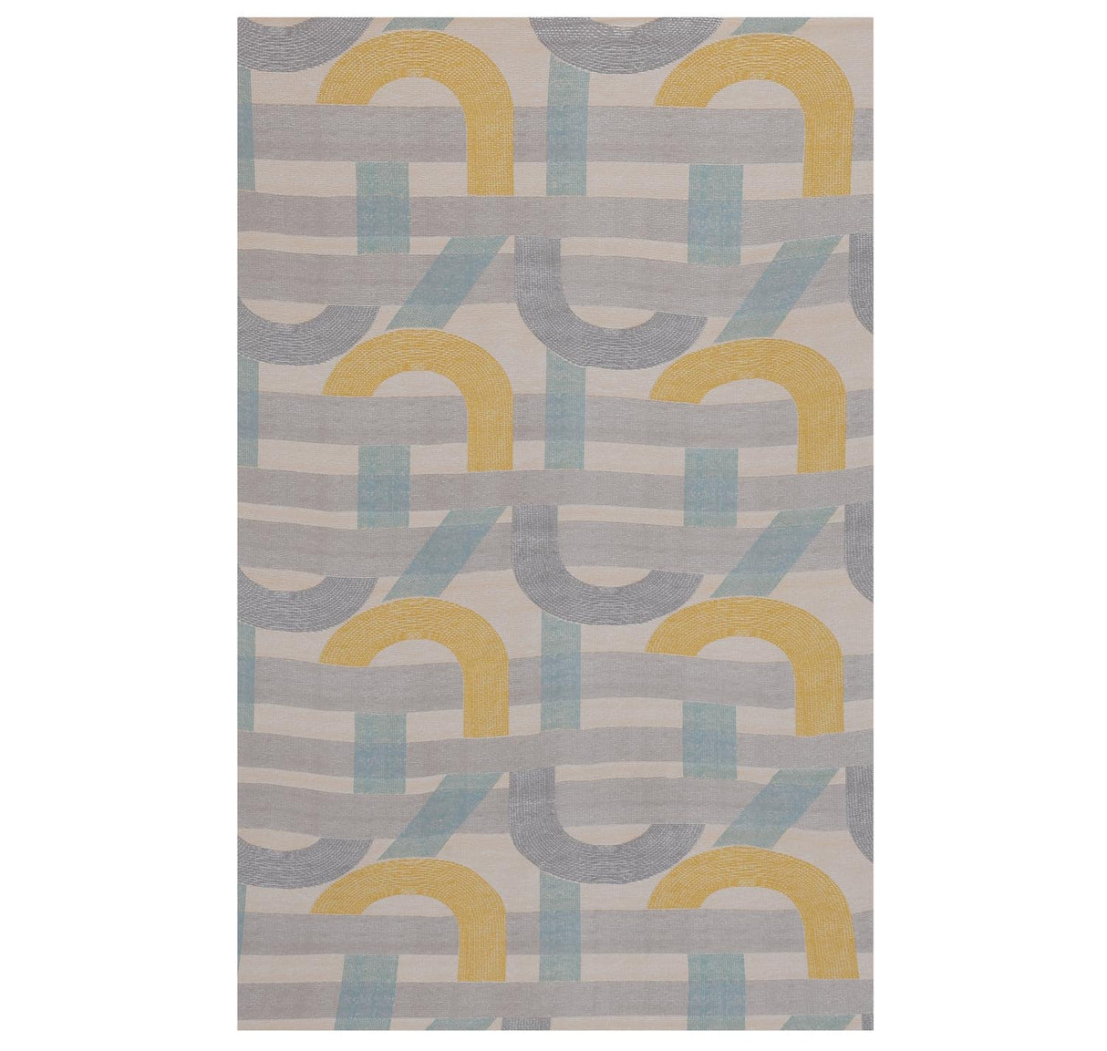 Geometric Arch Polyester Single Bedsheet with Pillow Cover- Multicolor