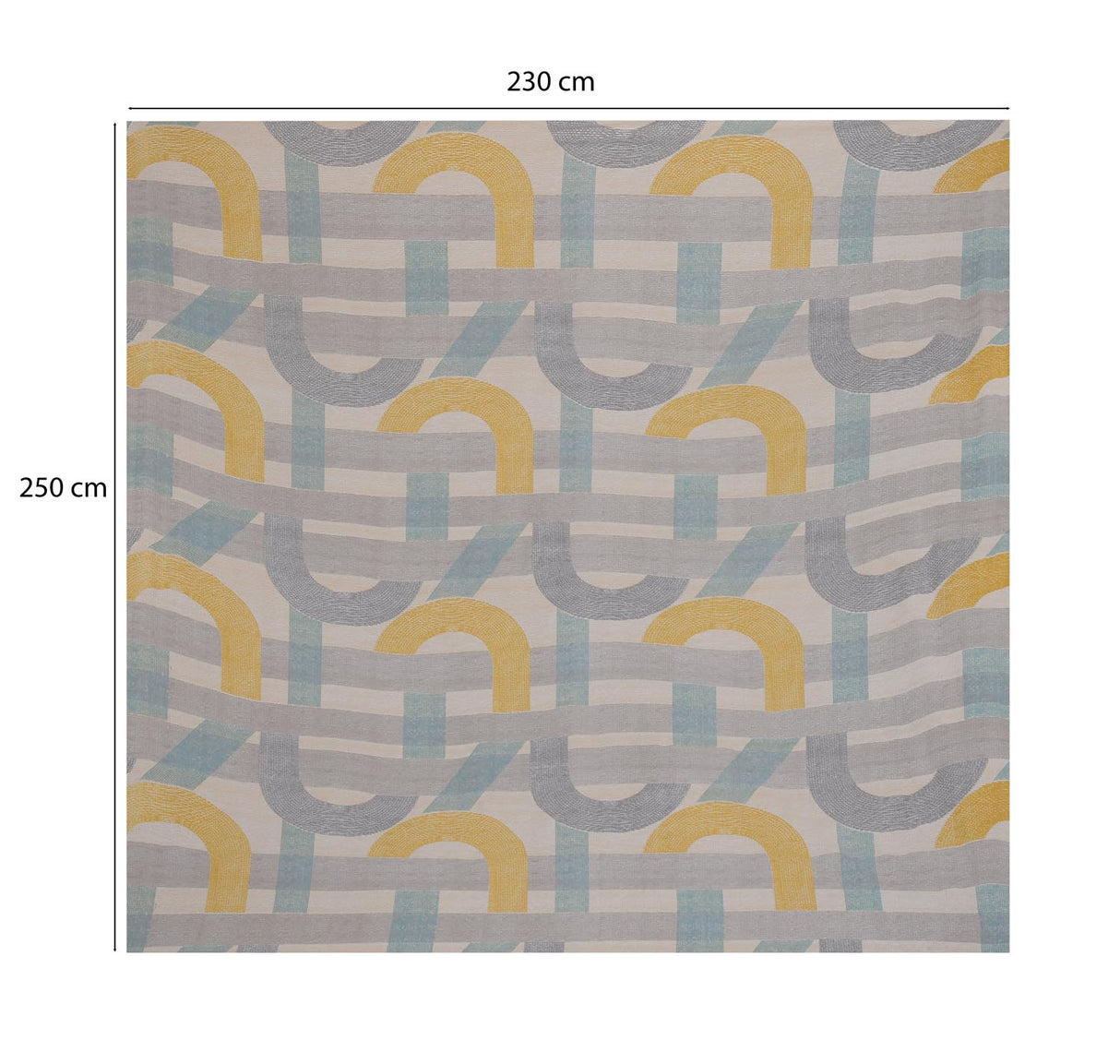 Geometric Arch Polyester Queen Bedsheet with Pillow Covers- Multicolor