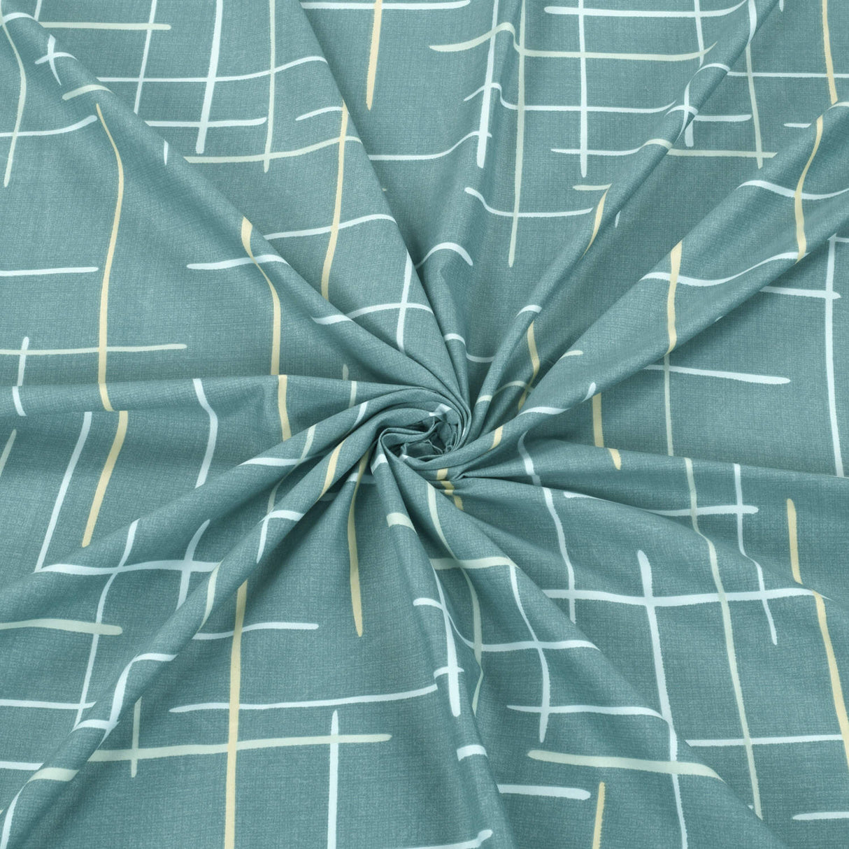 Geometric Polyester 4 Pieces Double Bedding Set (Blue)