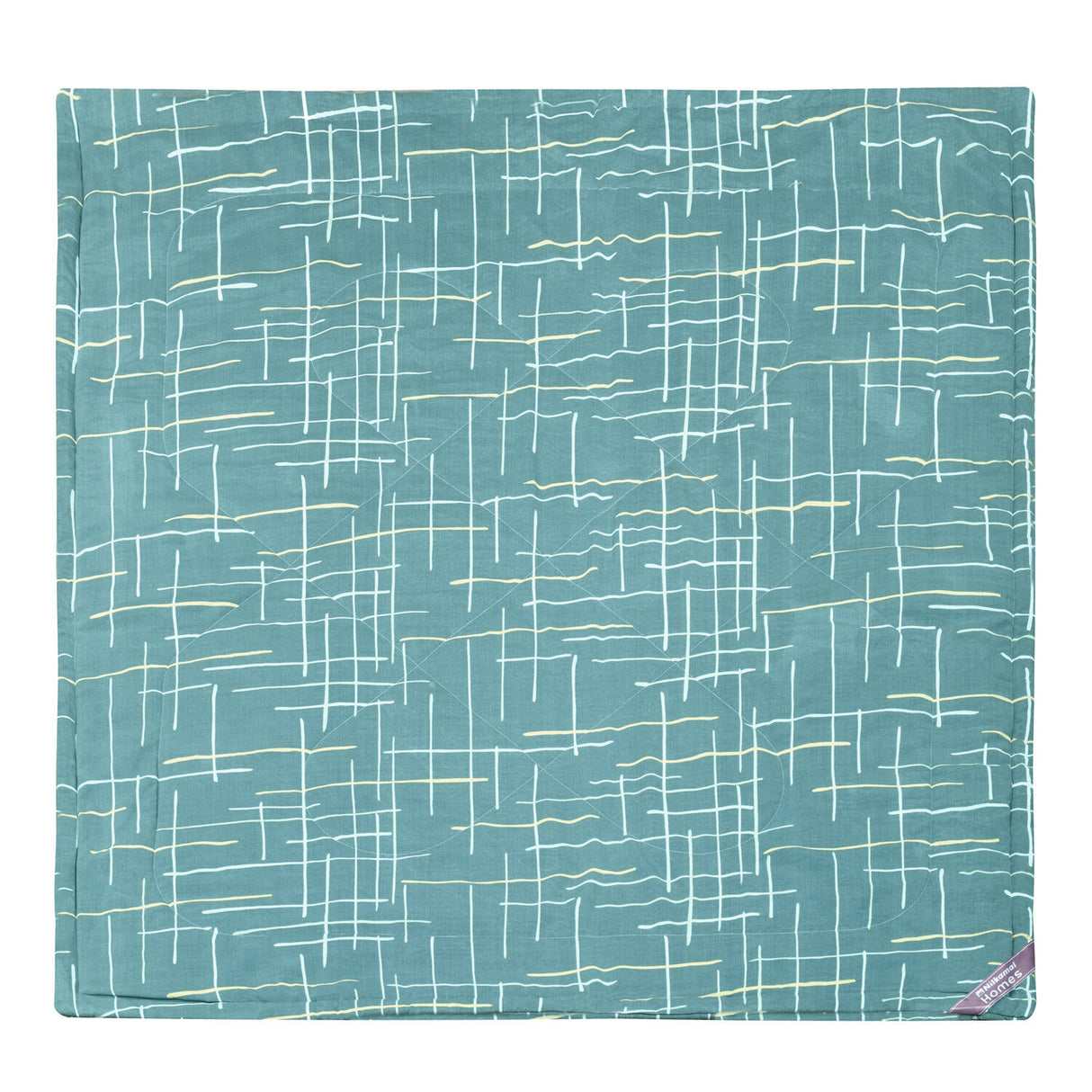 Geometric Polyester 4 Pieces Double Bedding Set (Blue)