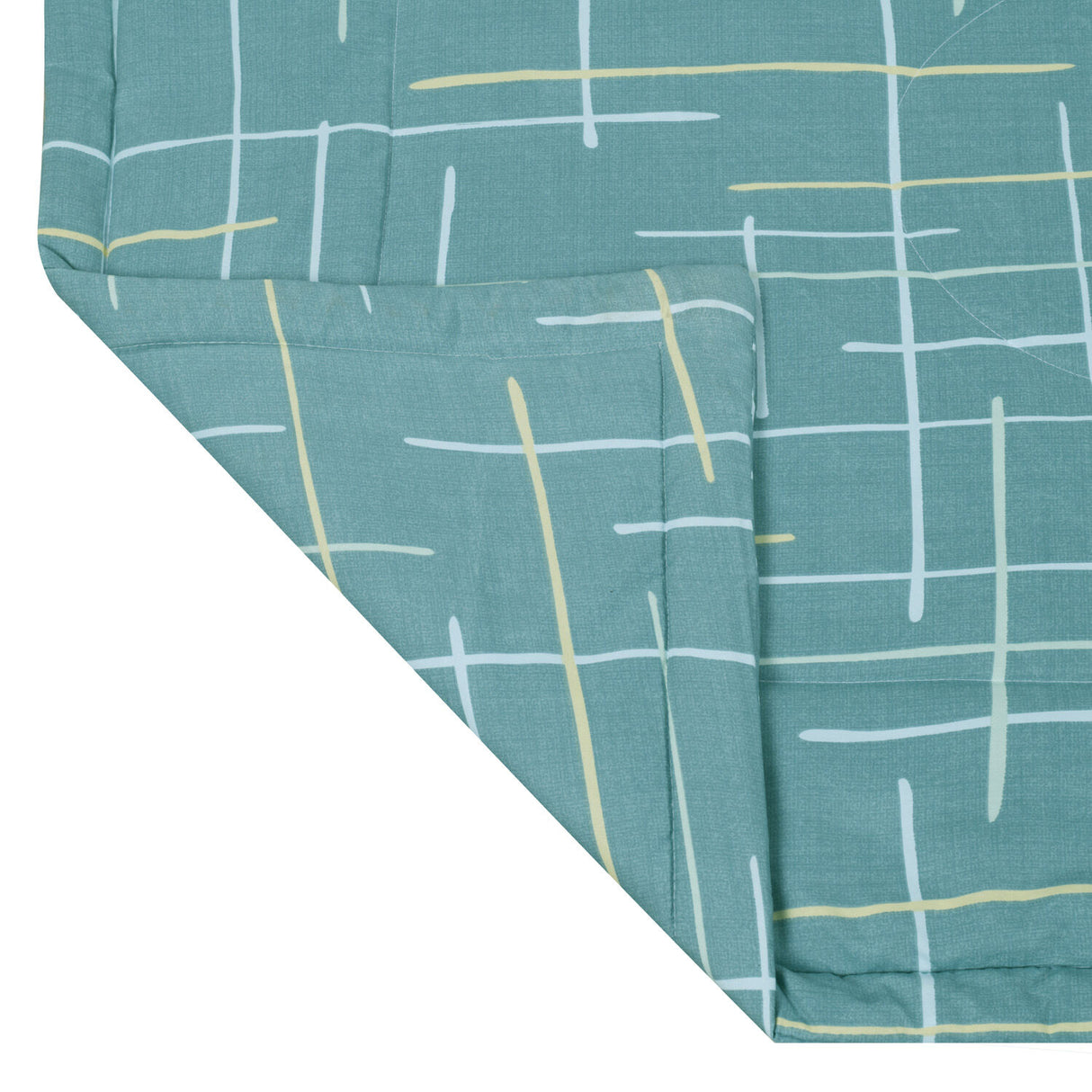 Geometric Polyester 4 Pieces Double Bedding Set (Blue)