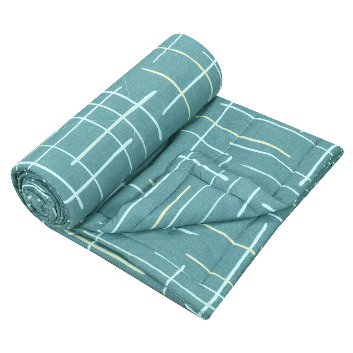 Geometric Polyester 4 Pieces Double Bedding Set (Blue)