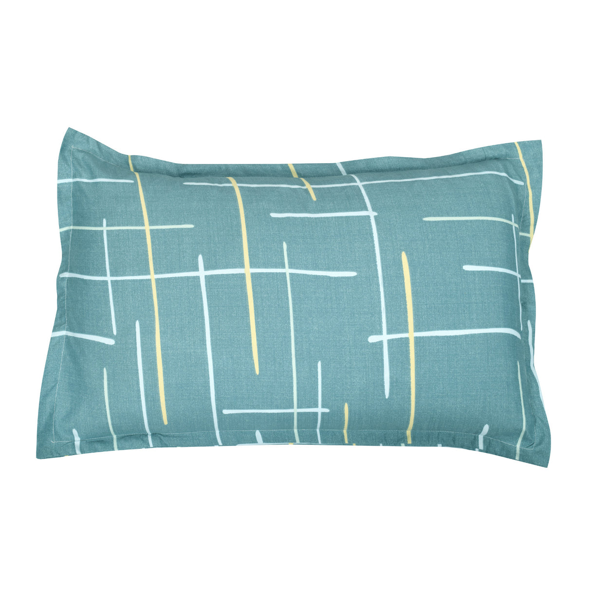 Geometric Polyester 4 Pieces Double Bedding Set (Blue)