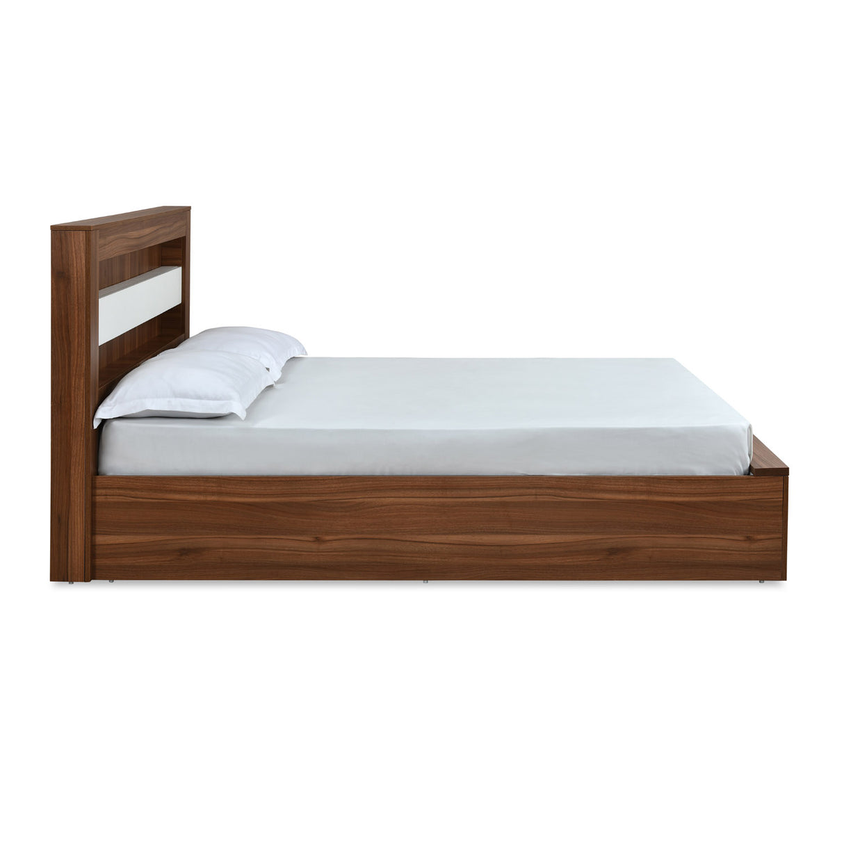 Magnus Queen Bed with Box Storage(Lyon Walnut)