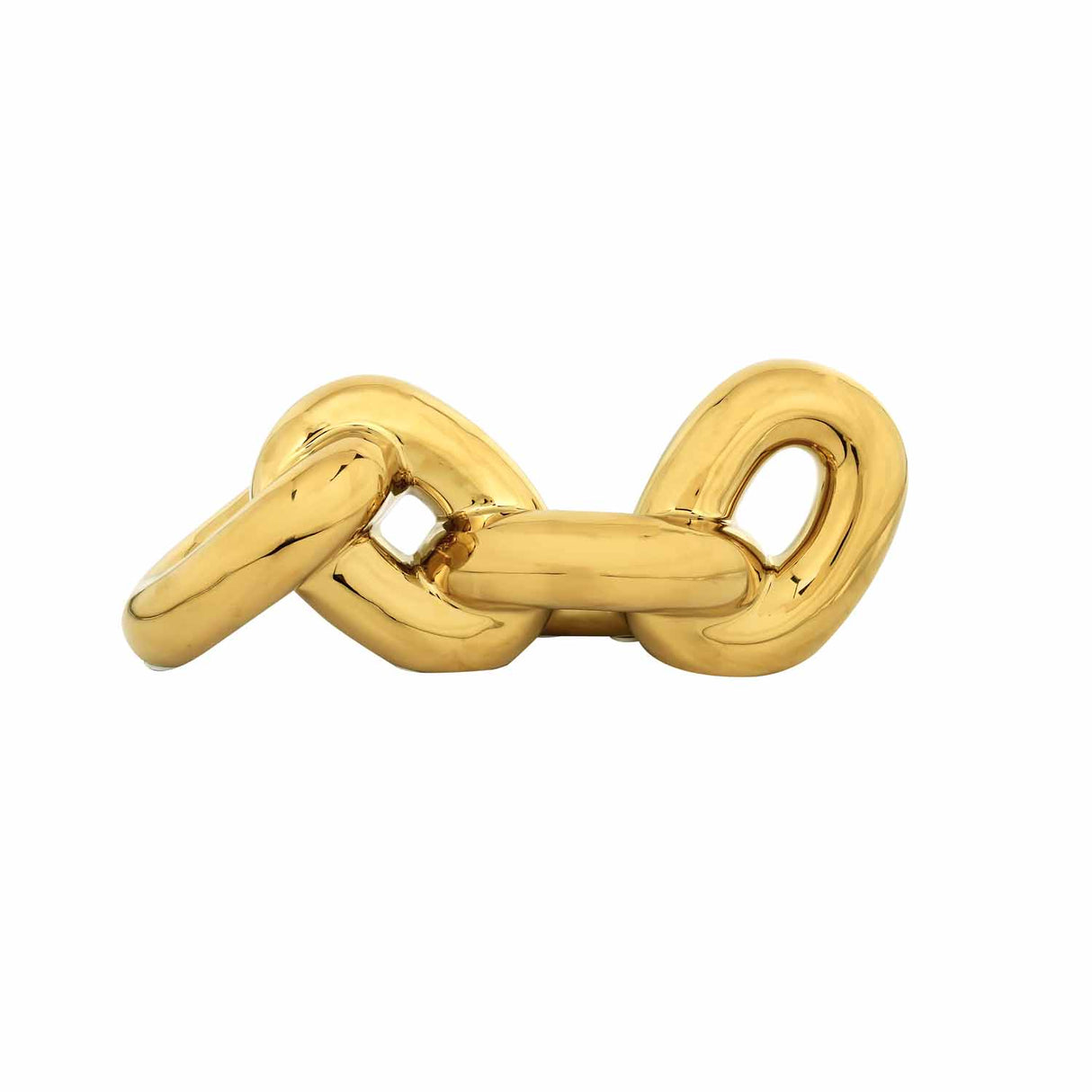 Chain Knot Ceramic Tabletop Decor Showpiece- Gold