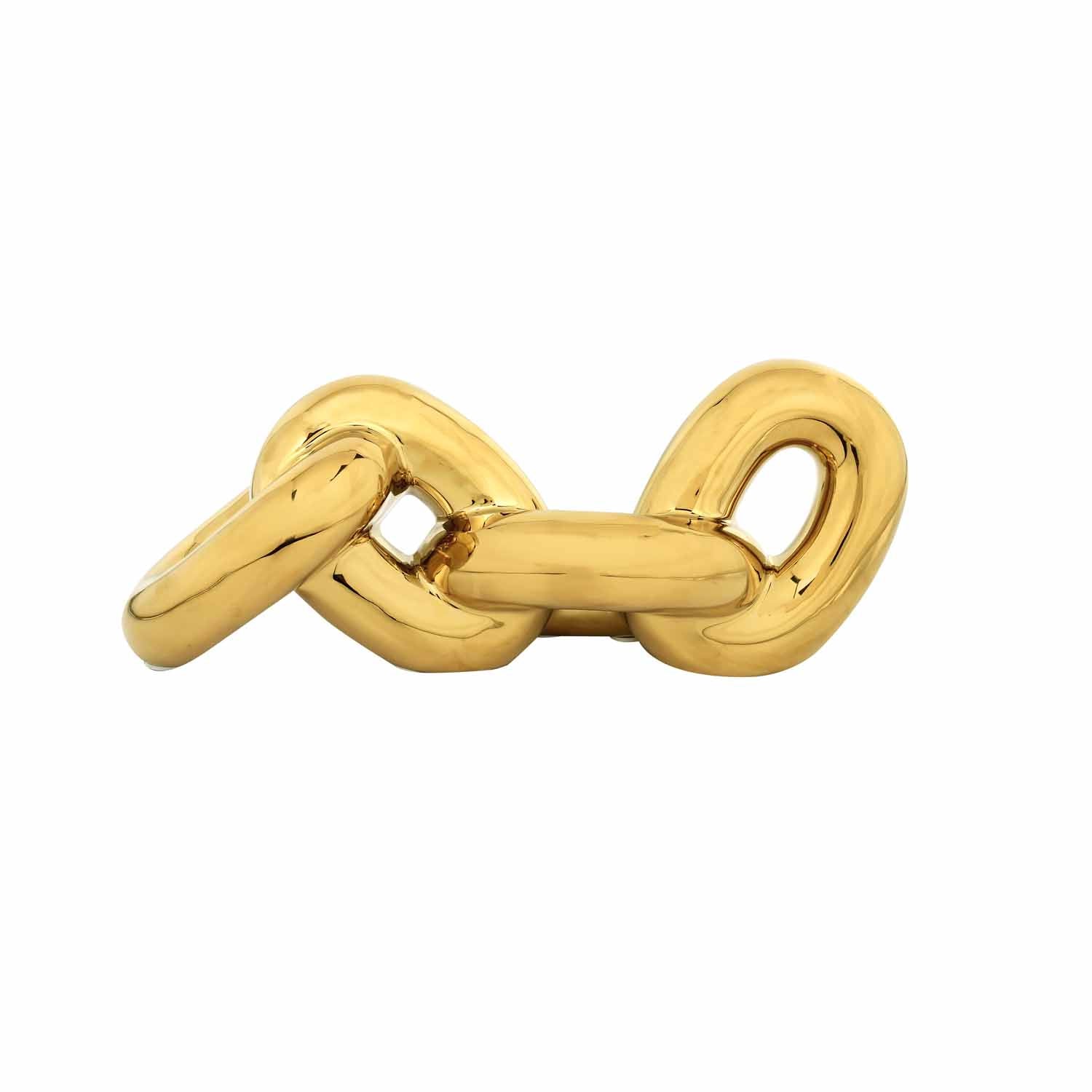 Chain Knot Ceramic Tabletop Decor Showpiece- Gold