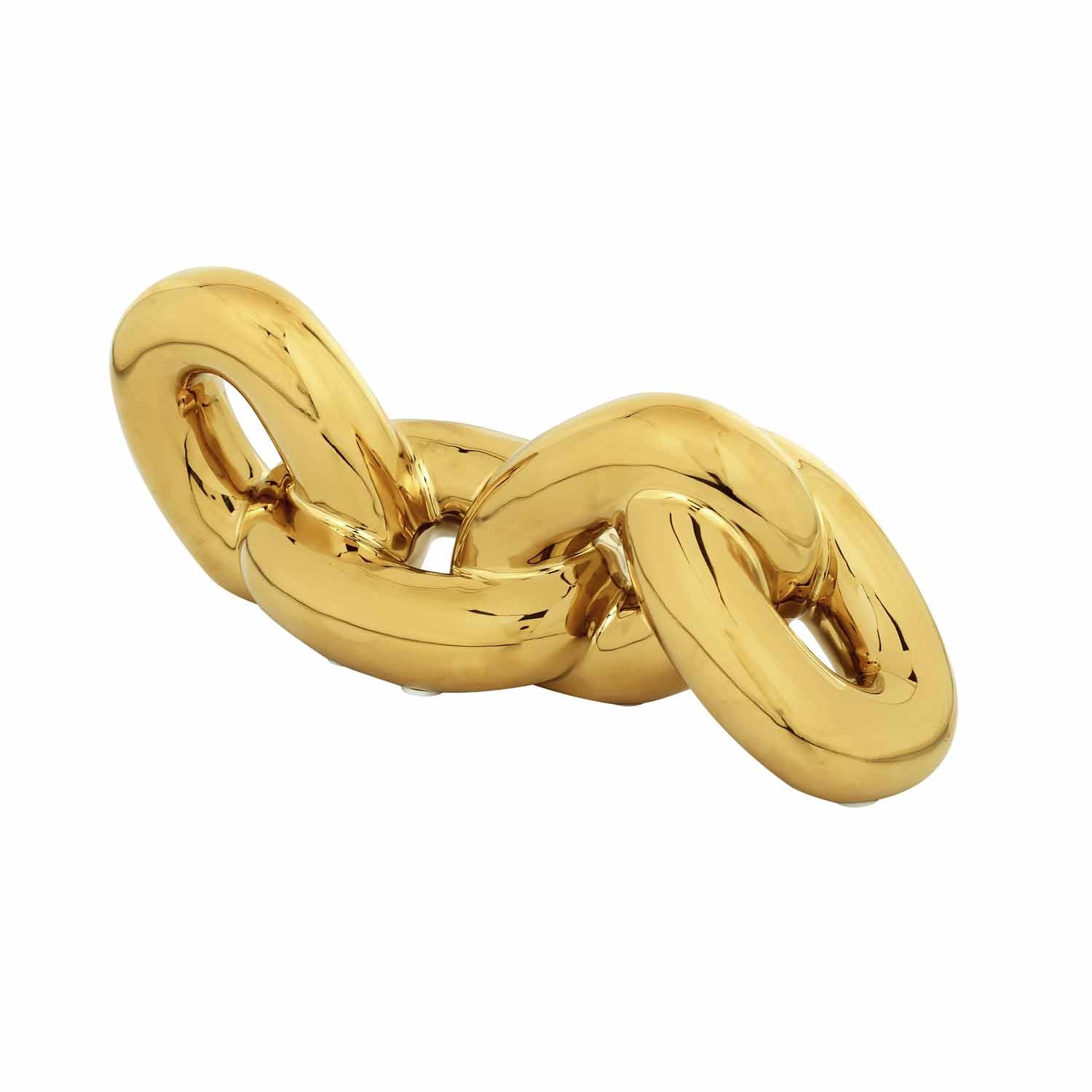 Chain Knot Ceramic Tabletop Decor Showpiece- Gold