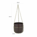 Hanging Metal Planter Medium- Brown and Gold