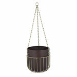 Hanging Metal Planter Medium- Brown and Gold