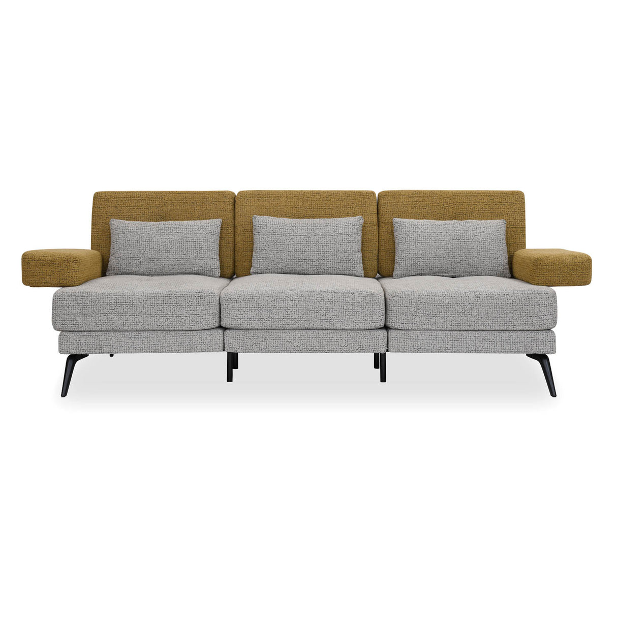 Nocta 3 Seater Fabric Sofa- Mustard and Grey