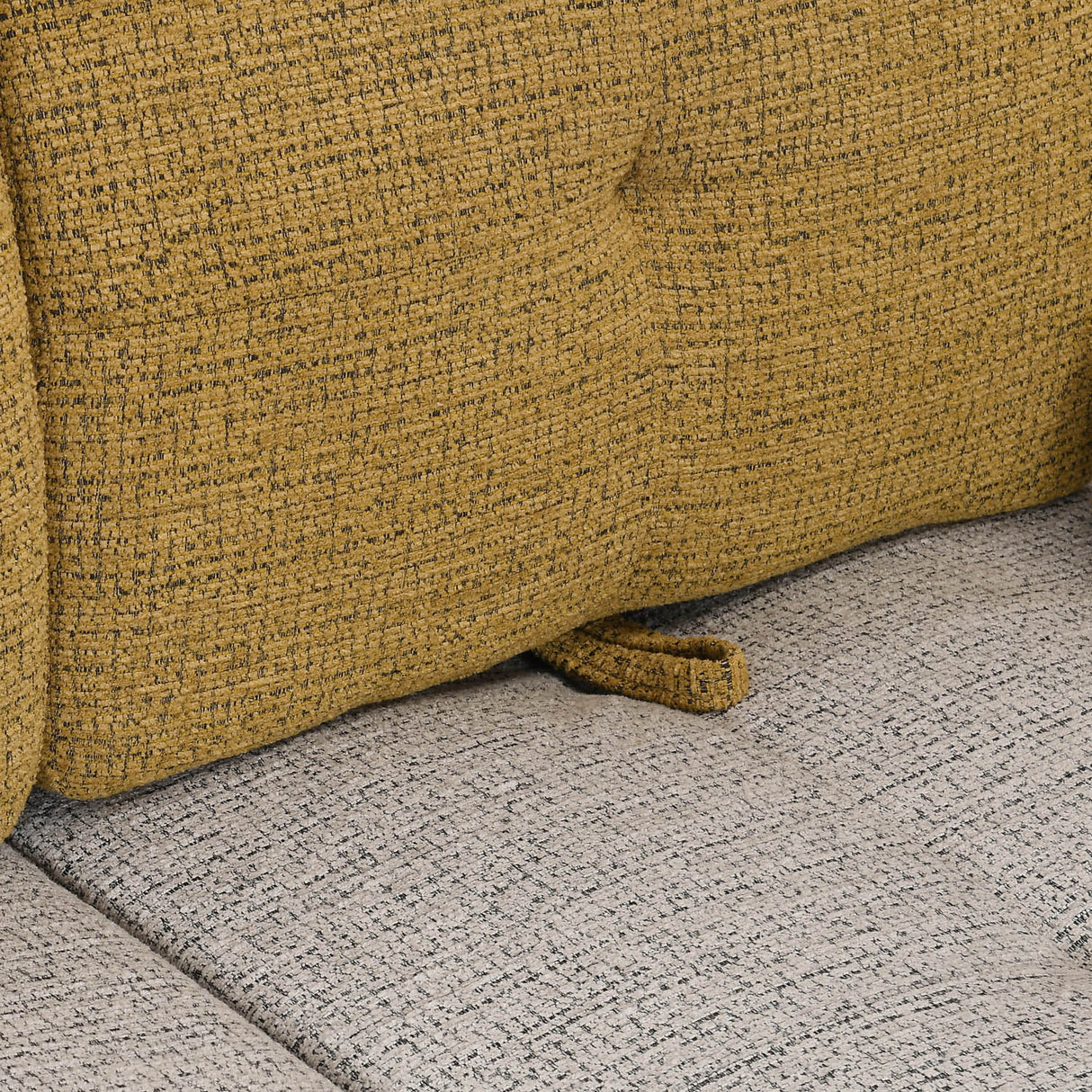 Nocta 3 Seater Fabric Sofa- Mustard and Grey