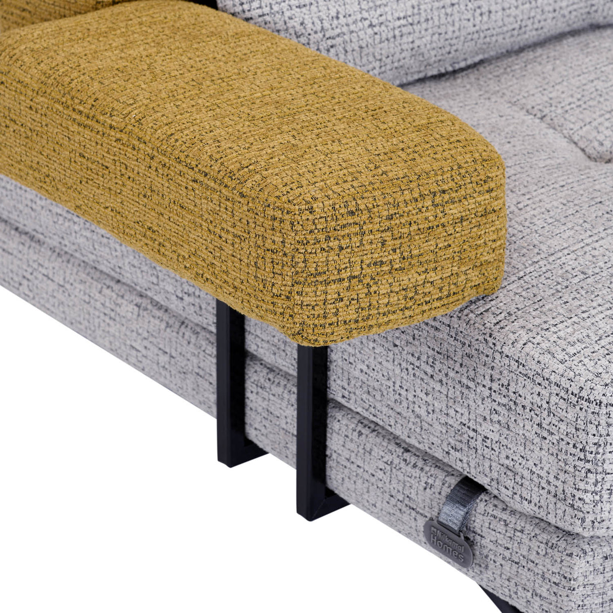 Nocta 3 Seater Fabric Sofa- Mustard and Grey