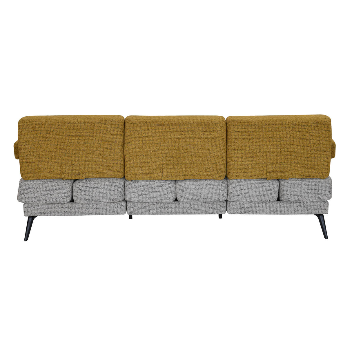 Nocta 3 Seater Fabric Sofa- Mustard and Grey