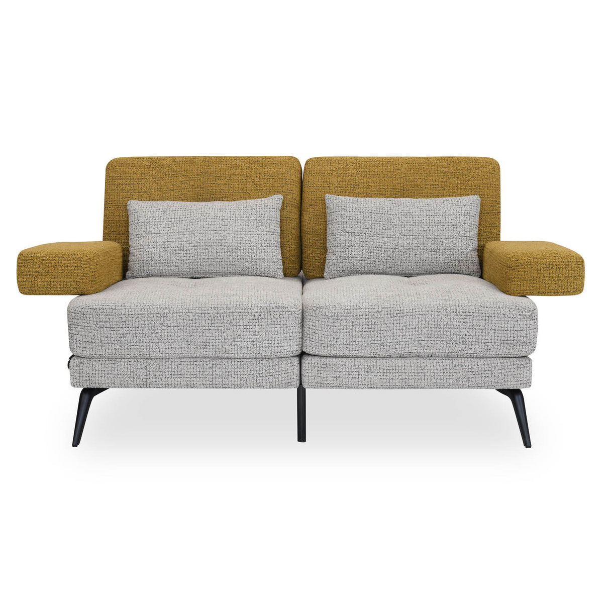 Nocta 2 Seater Fabric Sofa- Mustard and Grey