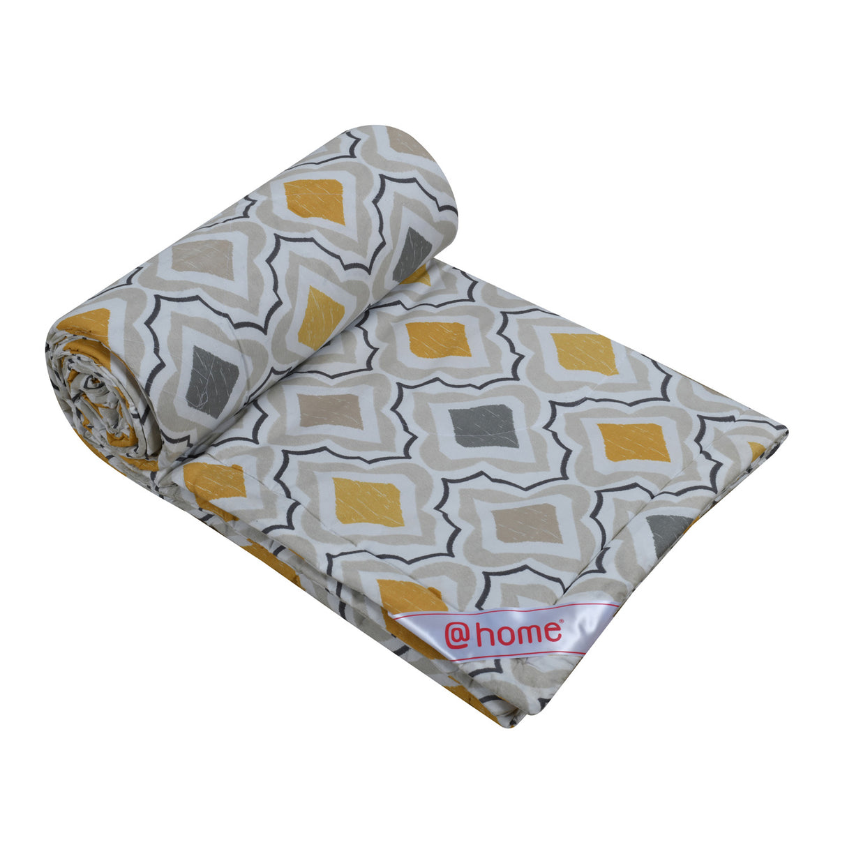 Diamond Polyester 4 Pieces Double Bedding Set (White)