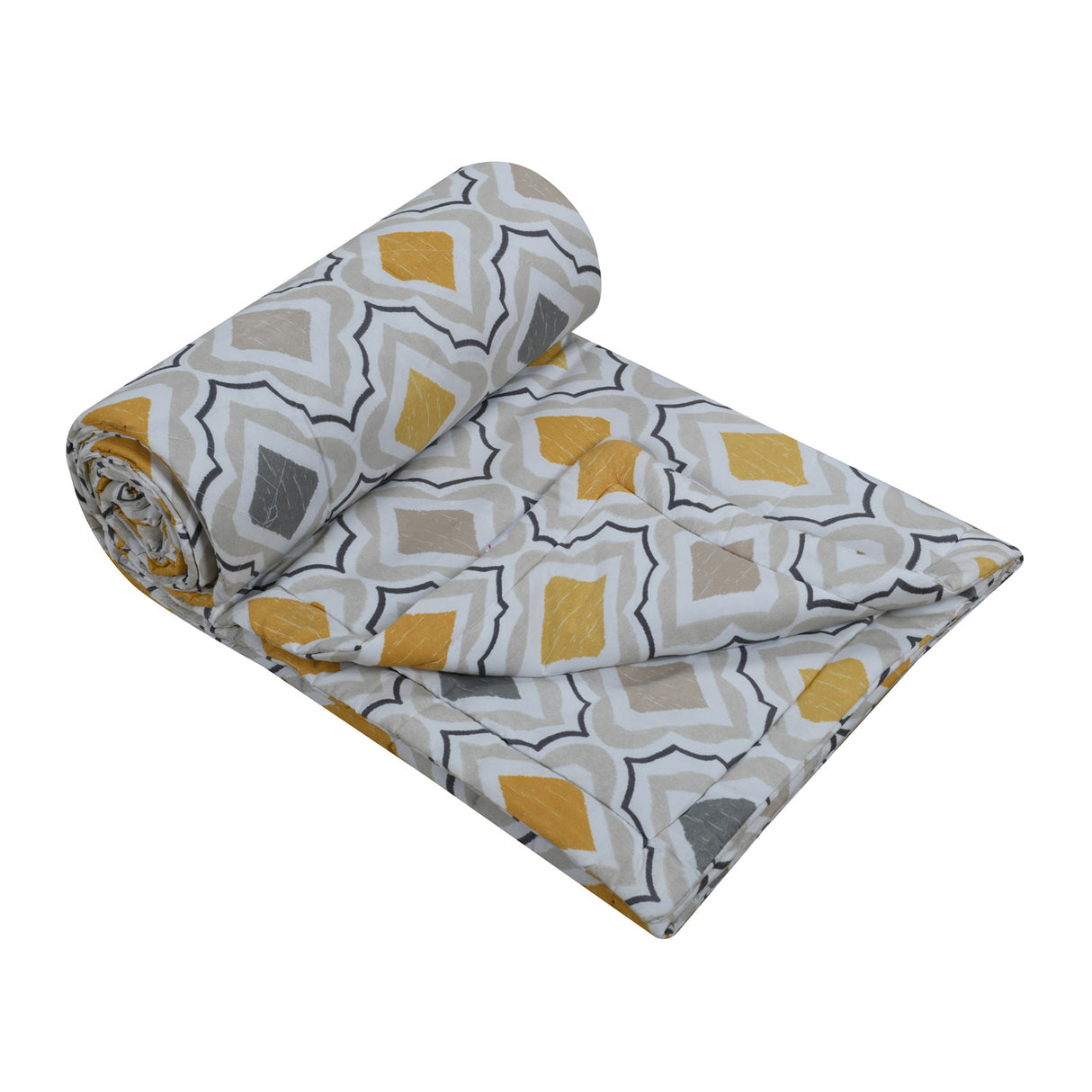 Diamond Polyester 4 Pieces Double Bedding Set (White)