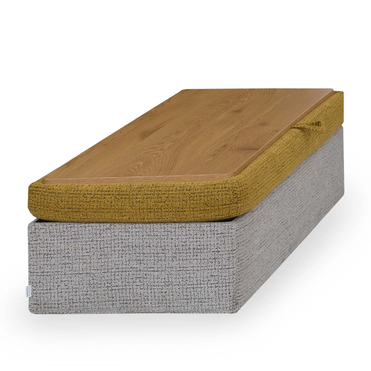Nocta Reversible Ottoman with Storage- Mustard and Grey