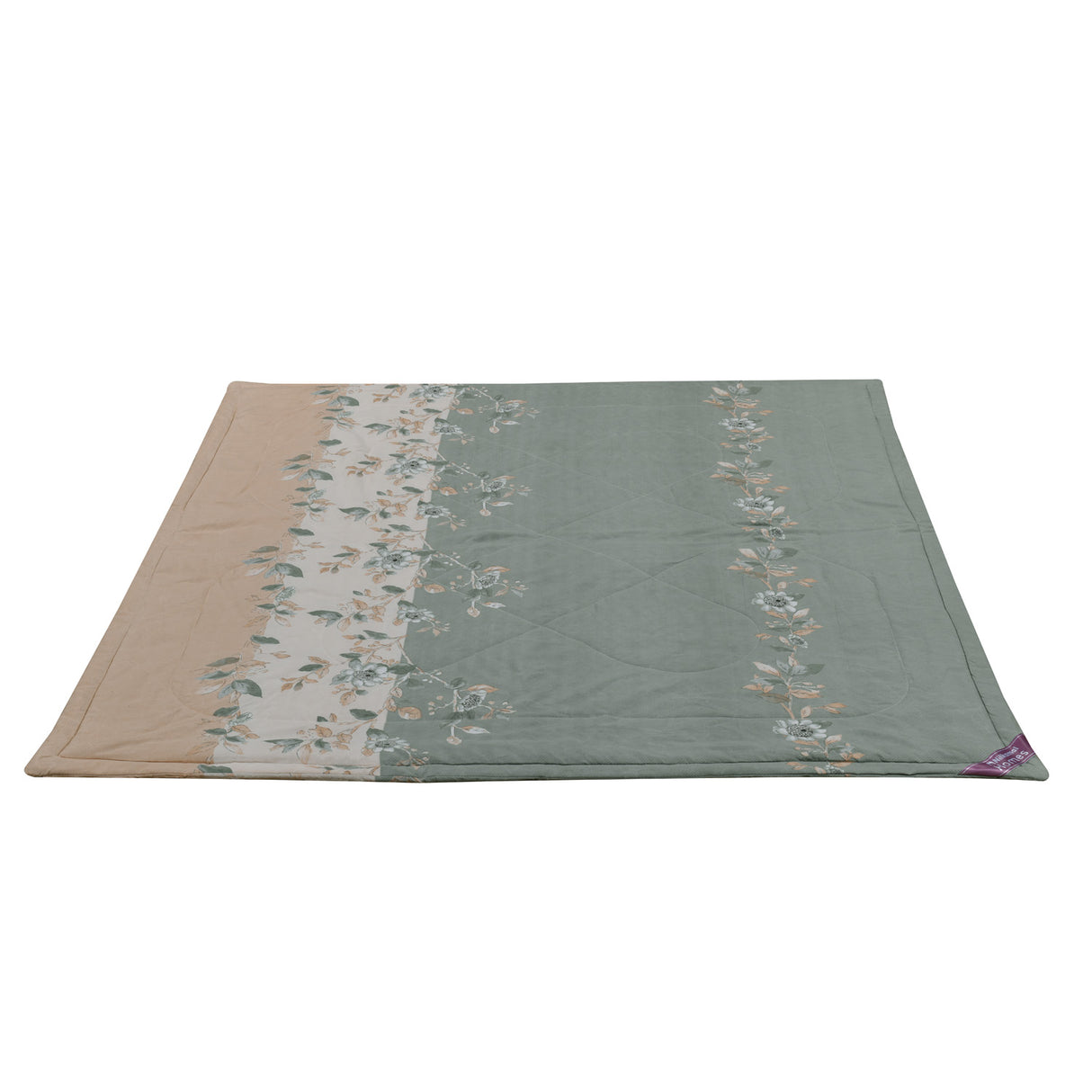 Floral Polyester 4 Pieces Double Bedding Set (Mint & Peach)