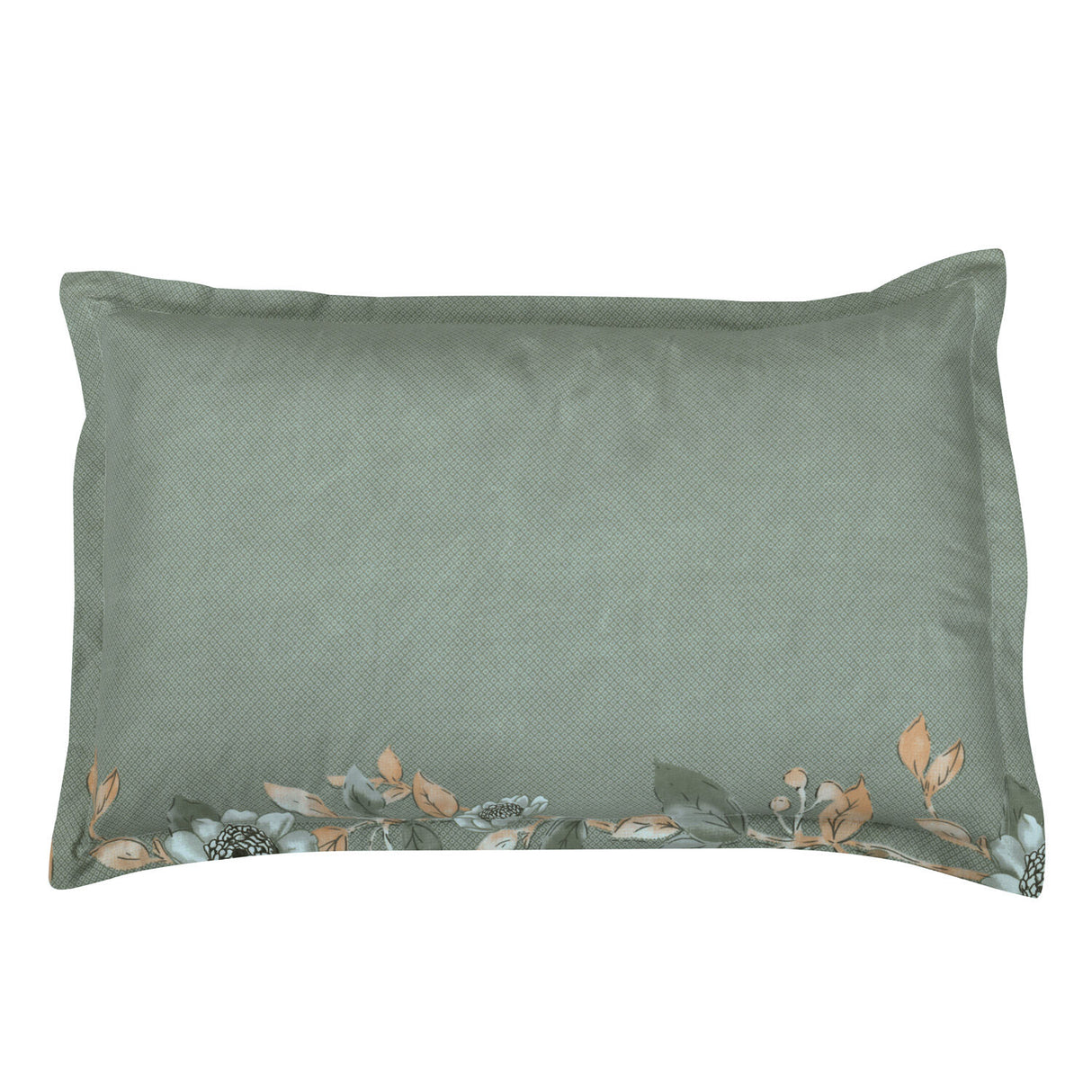 Floral Polyester 4 Pieces Double Bedding Set (Mint & Peach)