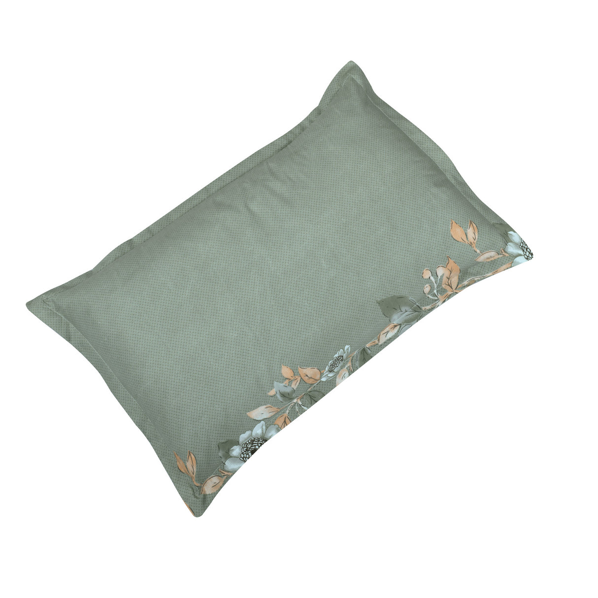 Floral Polyester 4 Pieces Double Bedding Set (Mint & Peach)