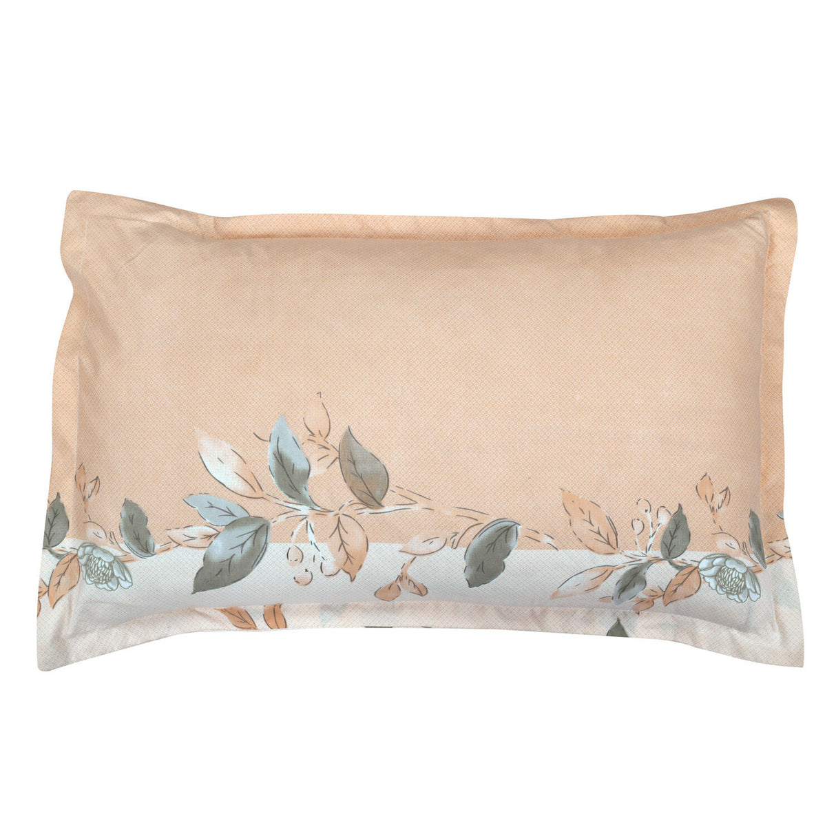 Floral Polyester 4 Pieces Double Bedding Set (Mint & Peach)