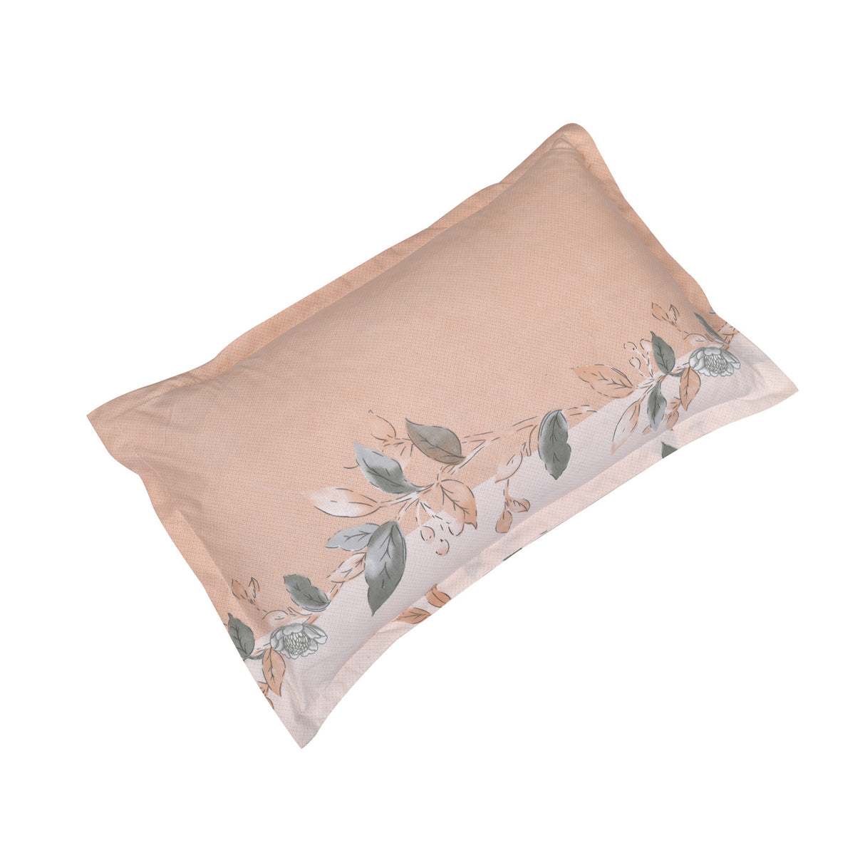 Floral Polyester 4 Pieces Double Bedding Set (Mint & Peach)
