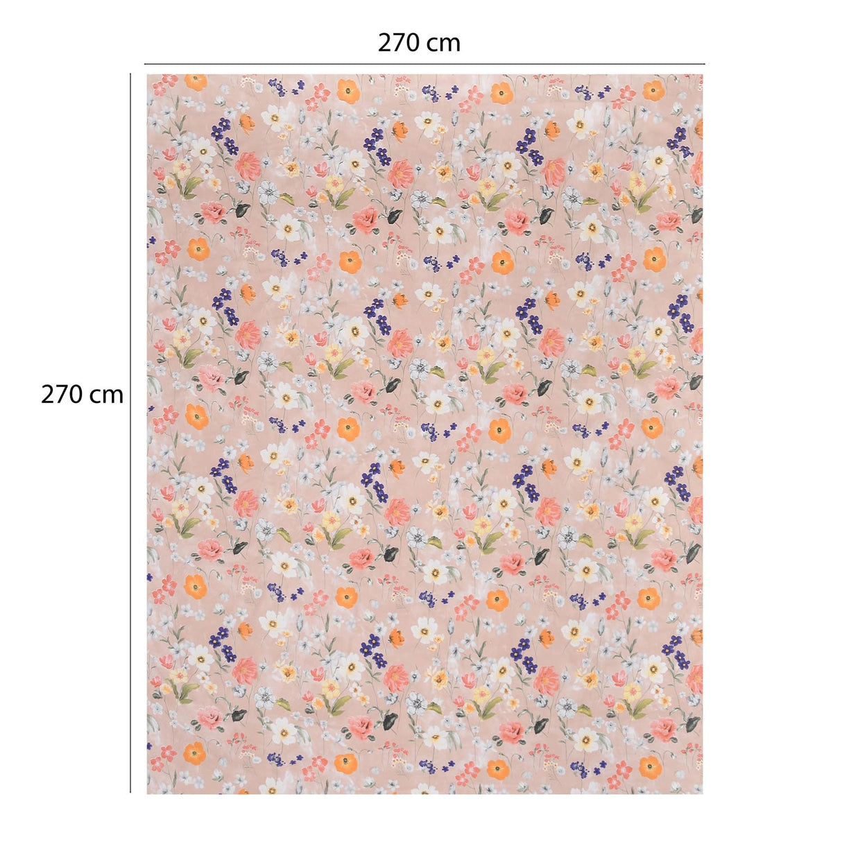 Floral Bloom Polyester King Bedsheet with Pillow Covers- Multicolor