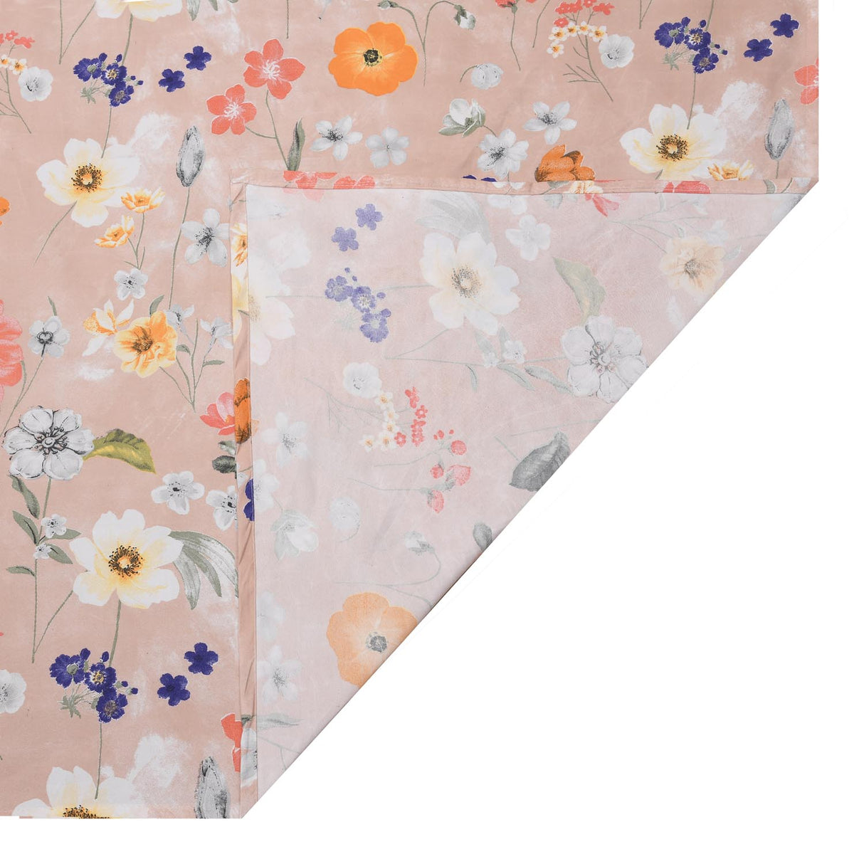 Floral Bloom Polyester King Bedsheet with Pillow Covers- Multicolor