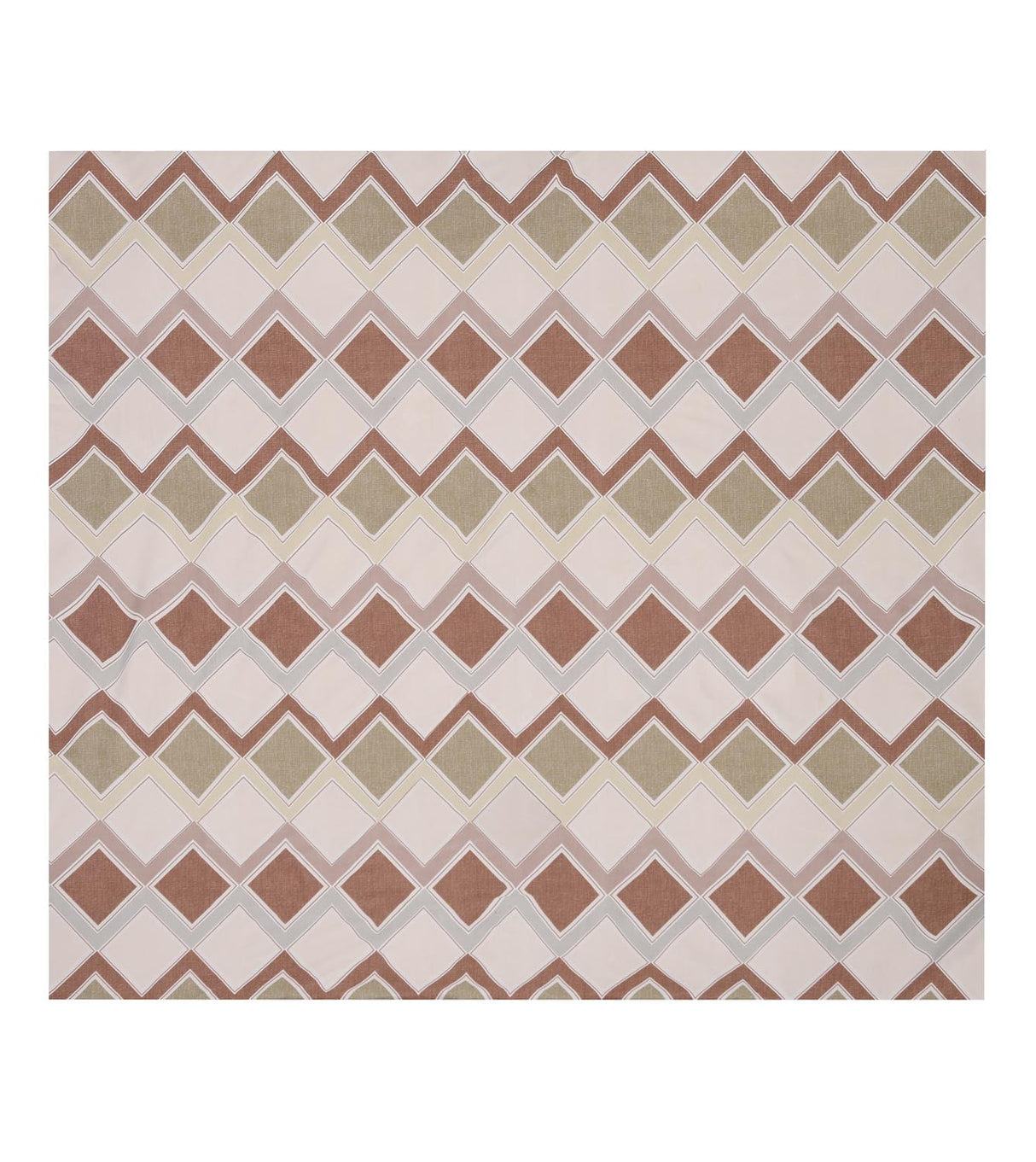 Diamond Pattern Polyester King Bedsheet with Pillow Covers- Multicolor