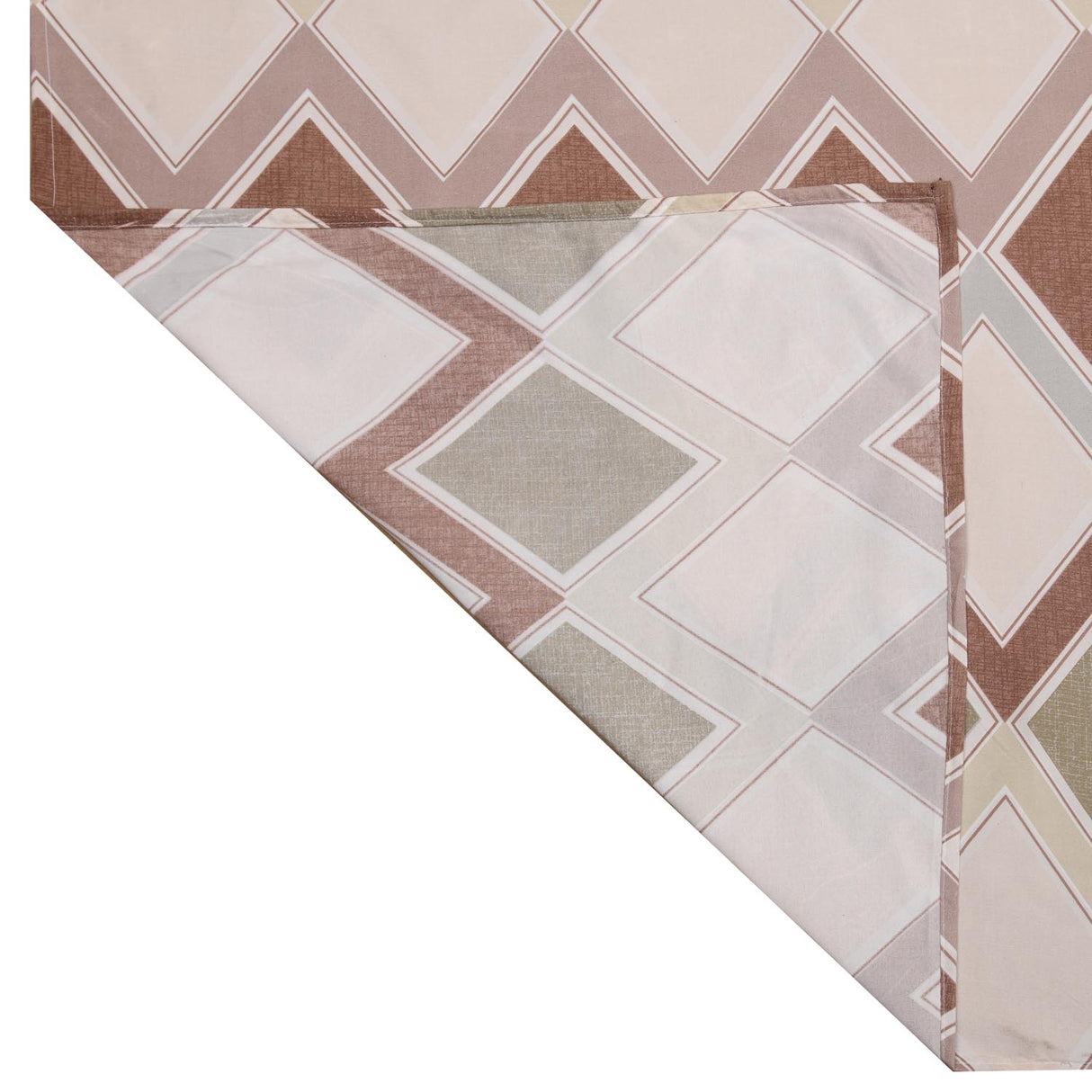 Diamond Pattern Polyester King Bedsheet with Pillow Covers- Multicolor