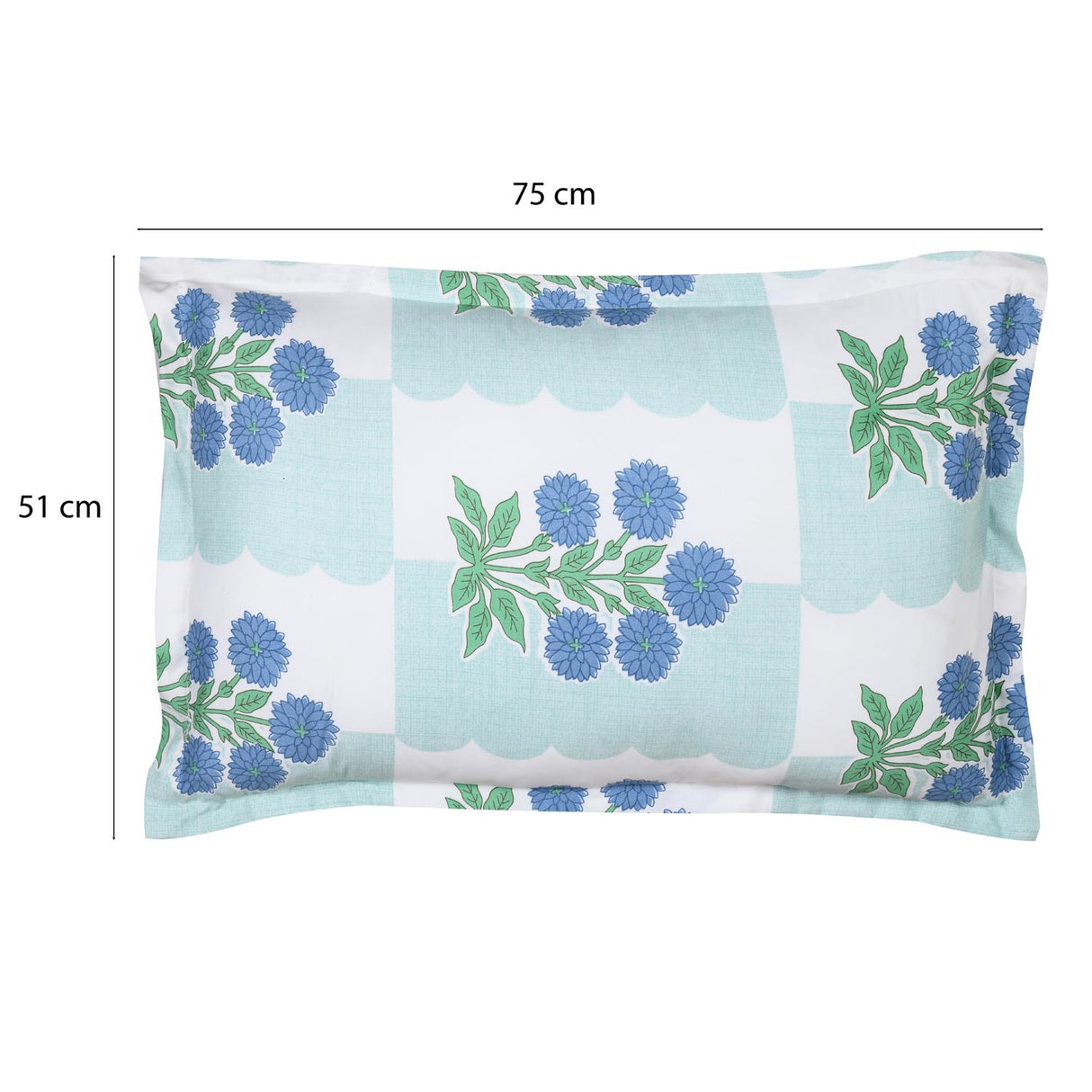 Botanica Pop Polyester Single Bedsheet with Pillow Cover- Multicolor