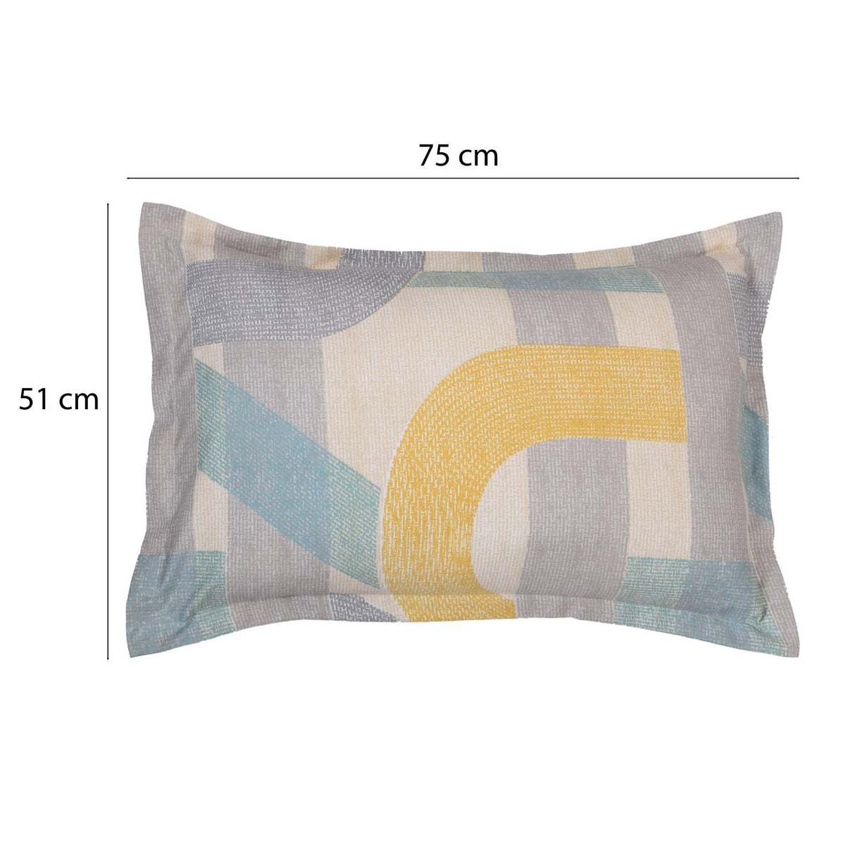 Geometric Arch Polyester Queen Bedsheet with Pillow Covers- Multicolor