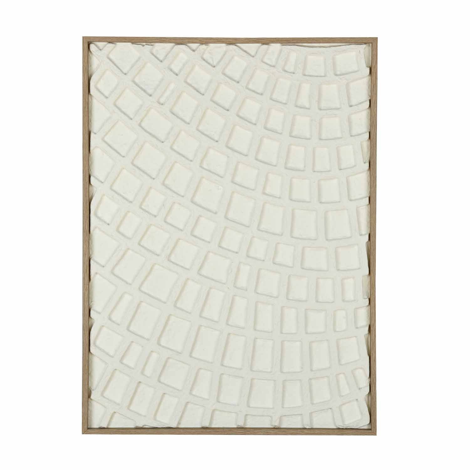 Waffle Curve Canvas Wall Painting- White