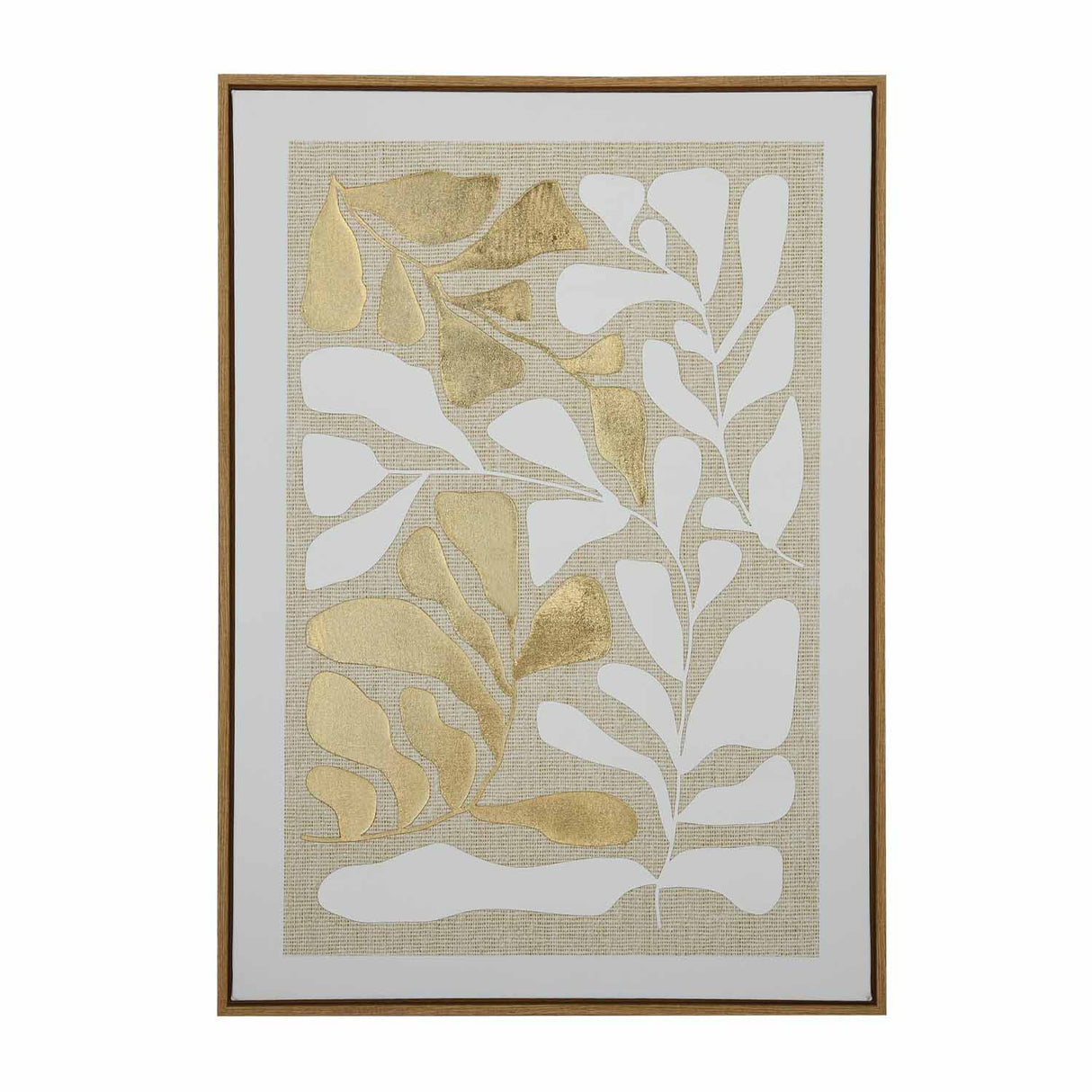 Foliage - I Canvas Painting- White and Gold