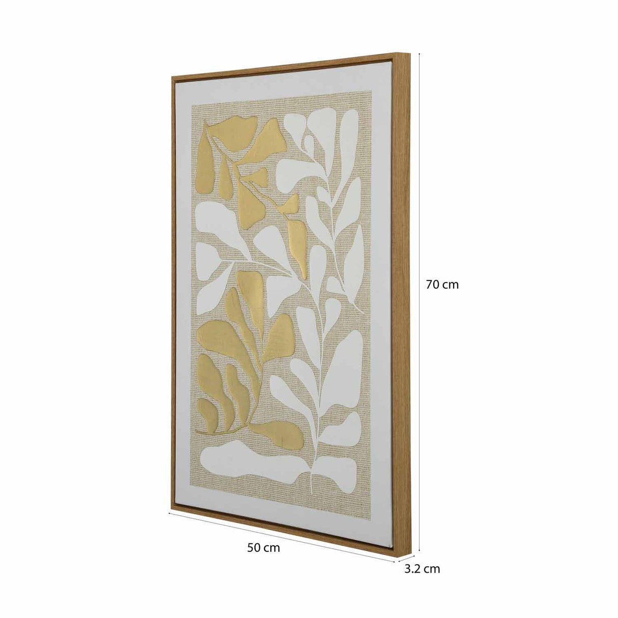Foliage - I Canvas Painting- White and Gold
