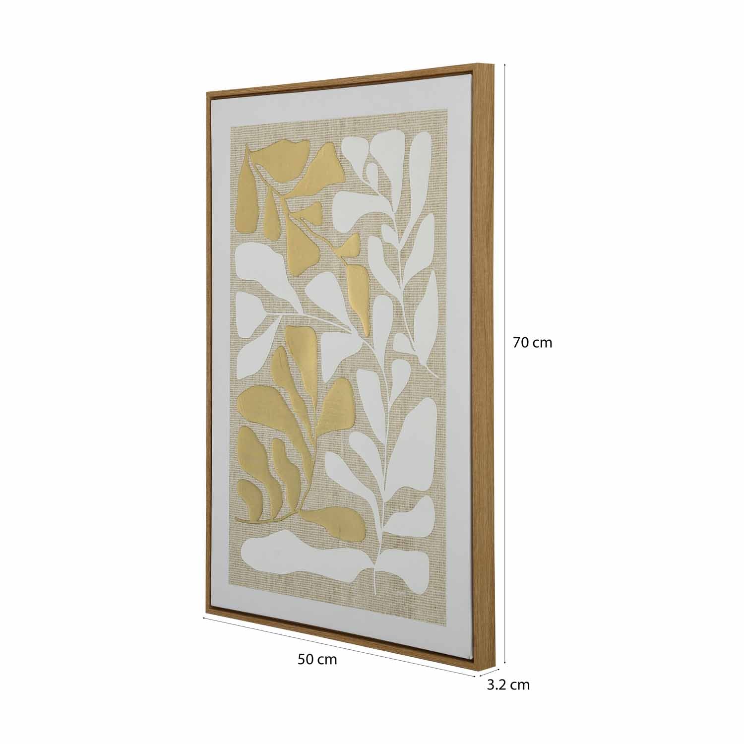 Foliage - I Canvas Painting- White and Gold