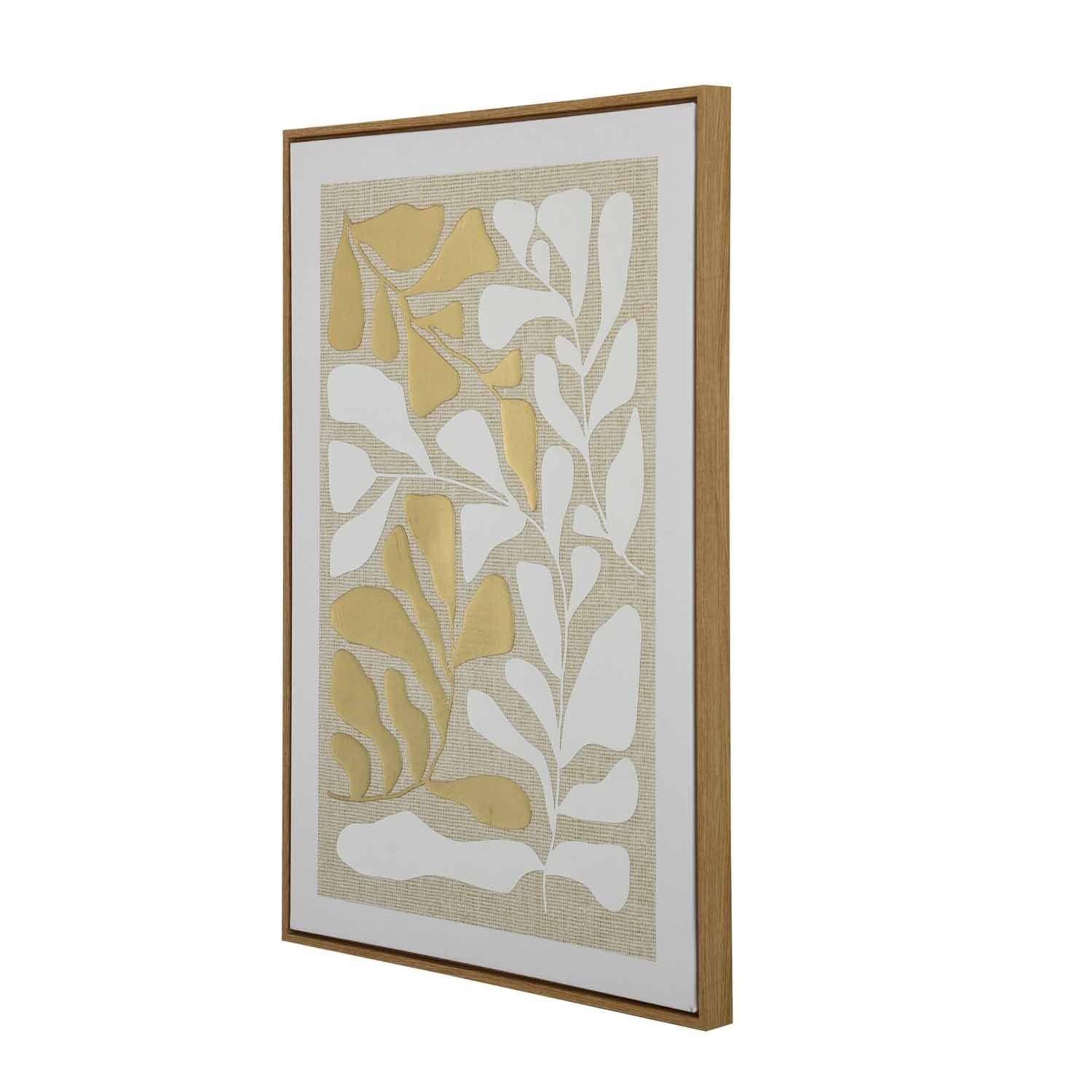 Foliage - I Canvas Painting- White and Gold