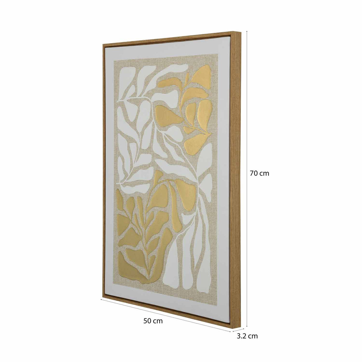 Foliage - II Canvas Painting- White and Gold