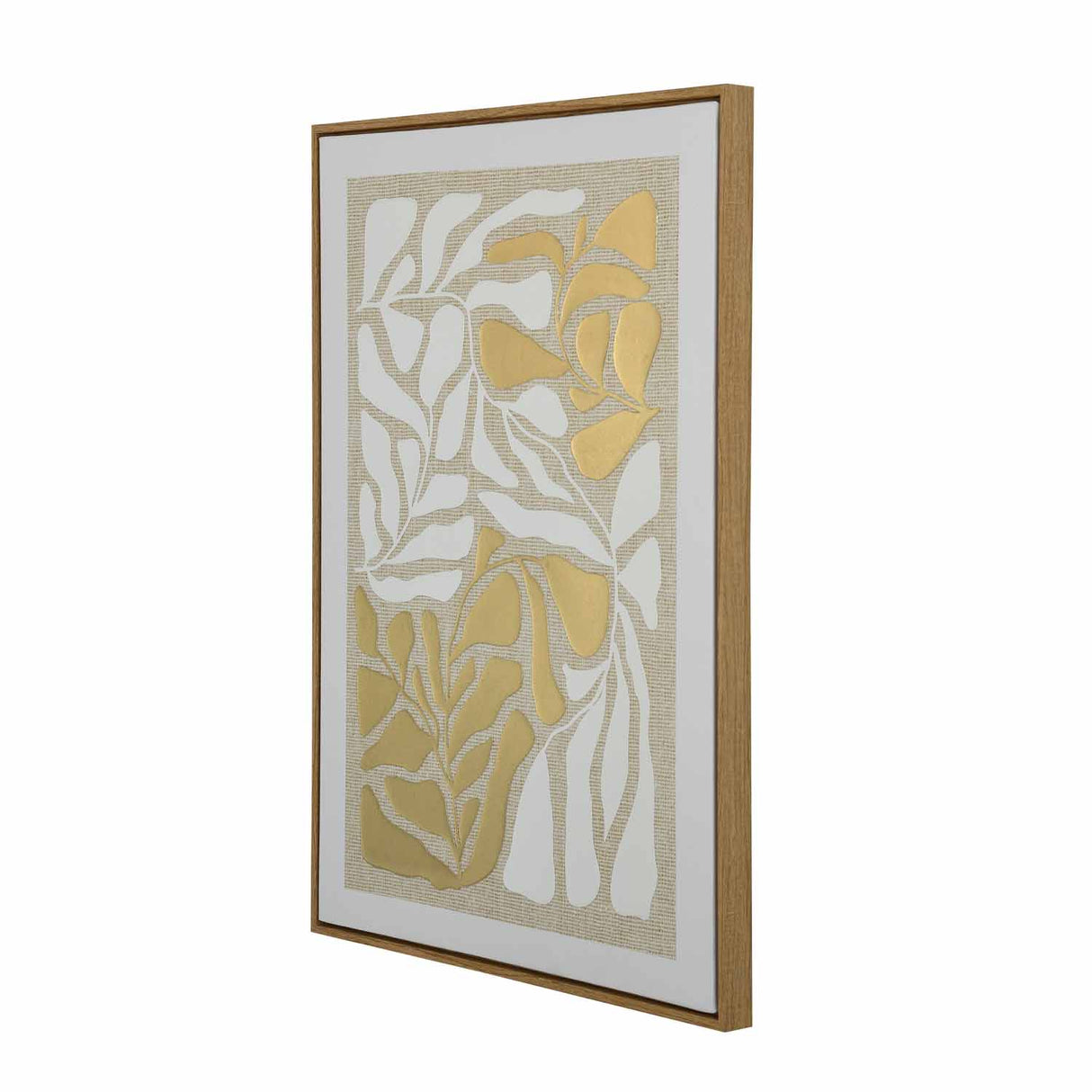 Foliage - II Canvas Painting- White and Gold