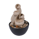 Four Bowl Decorative Water Fountain with LED Light (Sand)
