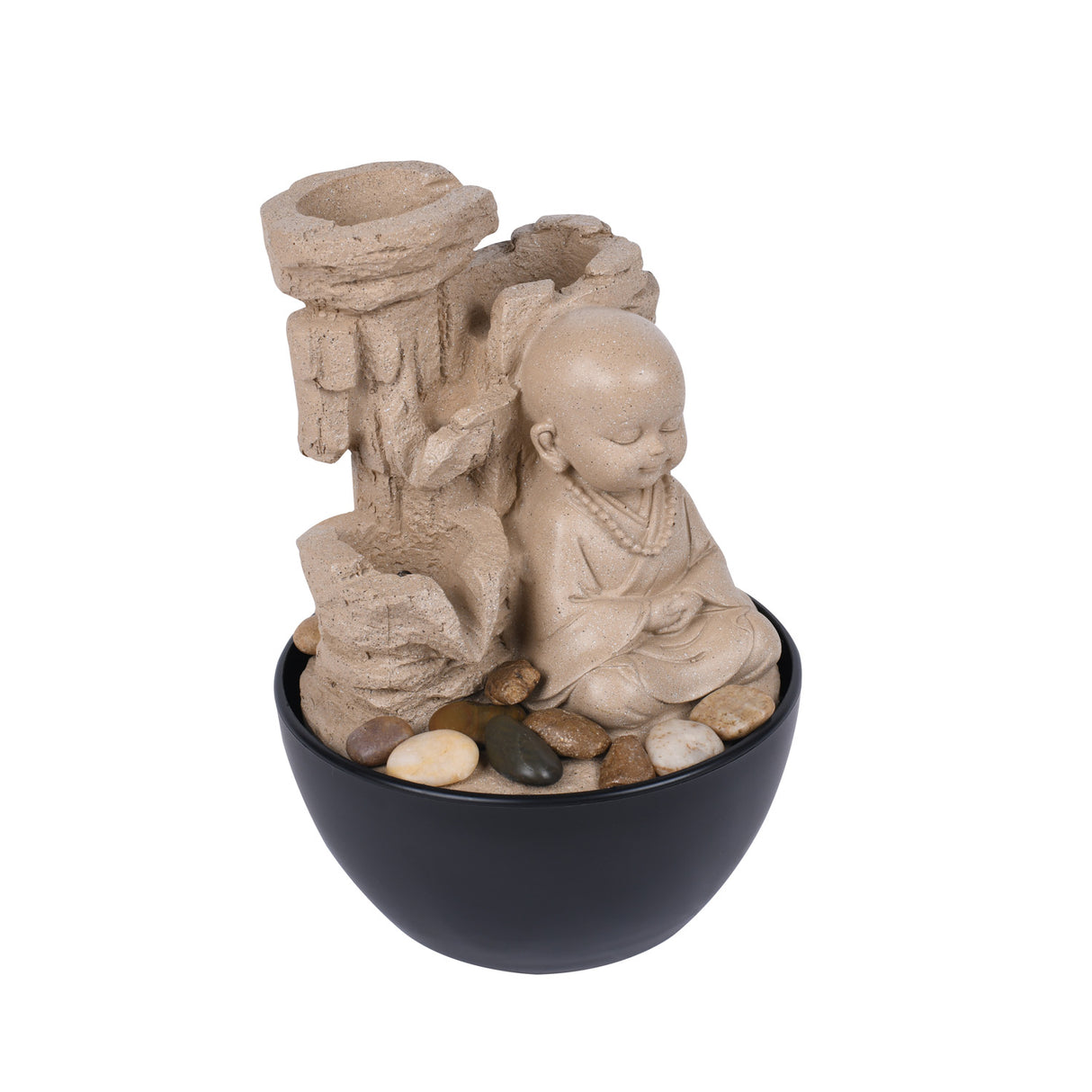 Baby Monk Decorative Water Fountain with LED Light (Sand)