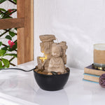 Baby Monk Decorative Water Fountain with LED Light (Sand)