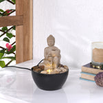 Mini Buddha Water Fountain with LED Light (Sand)