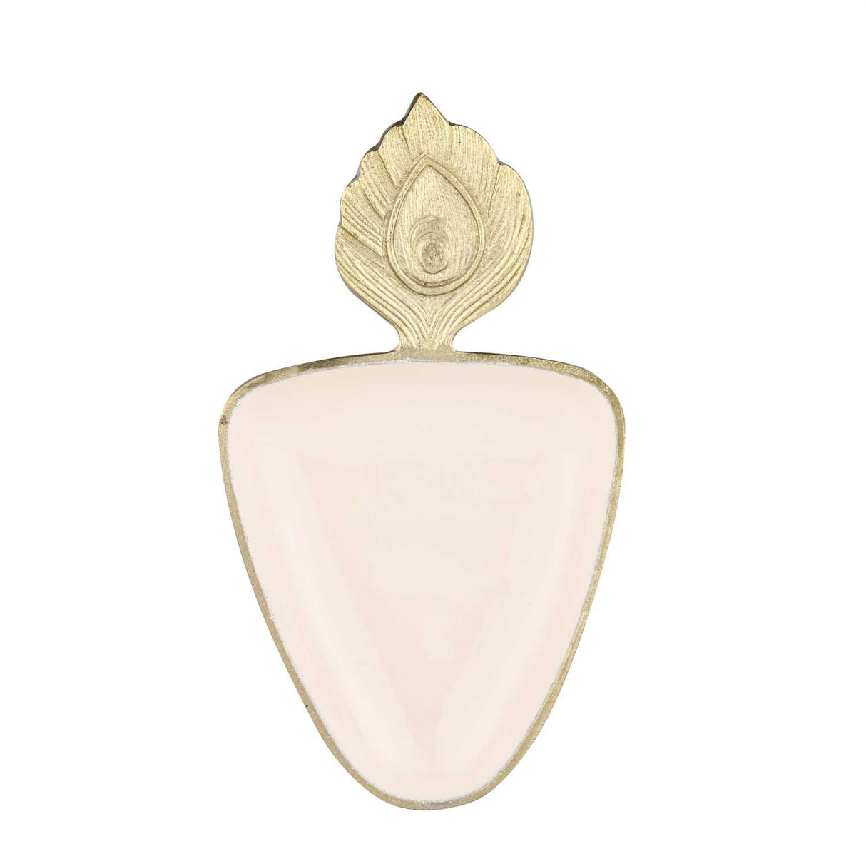 Peacock Feather Serving Platter Small- Off-white and Gold