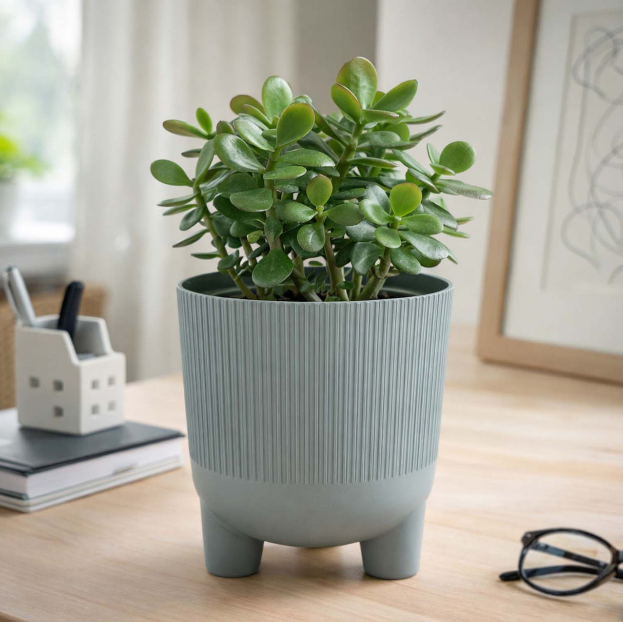 Recycled Mini Fluting Planter 15cm- Green