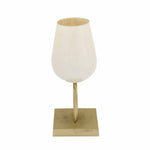 Decorative Hurricane Candle Holder with Metal Arch Stand Large- Cream and Gold